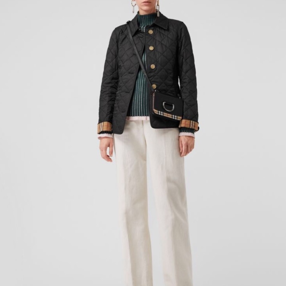 Burberry quilted coat size small black